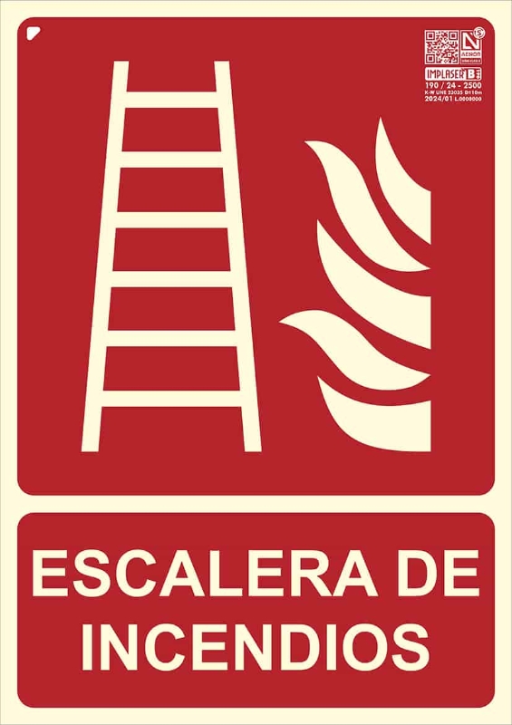 SEÑAL ESC. INCENDIOS CLASE B 29,7X21 CM